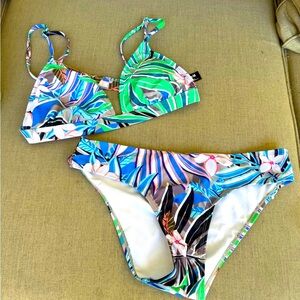 Hurley, Tropical Print, Bikini Set, Size Large